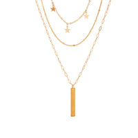 Thumbnail for Trendy Layered Star Tassel Bar Pendant Cable Chain Necklace Set - ArtGalleryZen