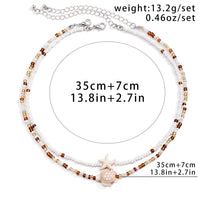 Thumbnail for Trendy Layered Starfish Turtle Seed Bead Necklace Set - ArtGalleryZen