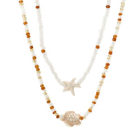 Thumbnail for Trendy Layered Starfish Turtle Seed Bead Necklace Set - ArtGalleryZen