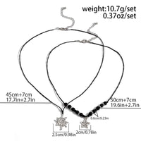 Thumbnail for Trendy Layered Sun Star Pendant Wax Cord String Necklace Set - ArtGalleryZen