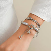 Thumbnail for Trendy Layered Toggle Clasp Star Pendant Tassel Bracelet Set - ArtGalleryZen