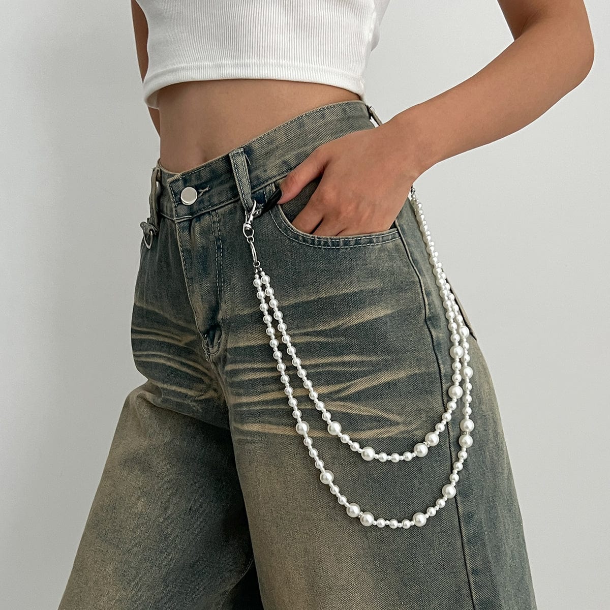 Trendy Layering Pearl Trouser Chain - ArtGalleryZen
