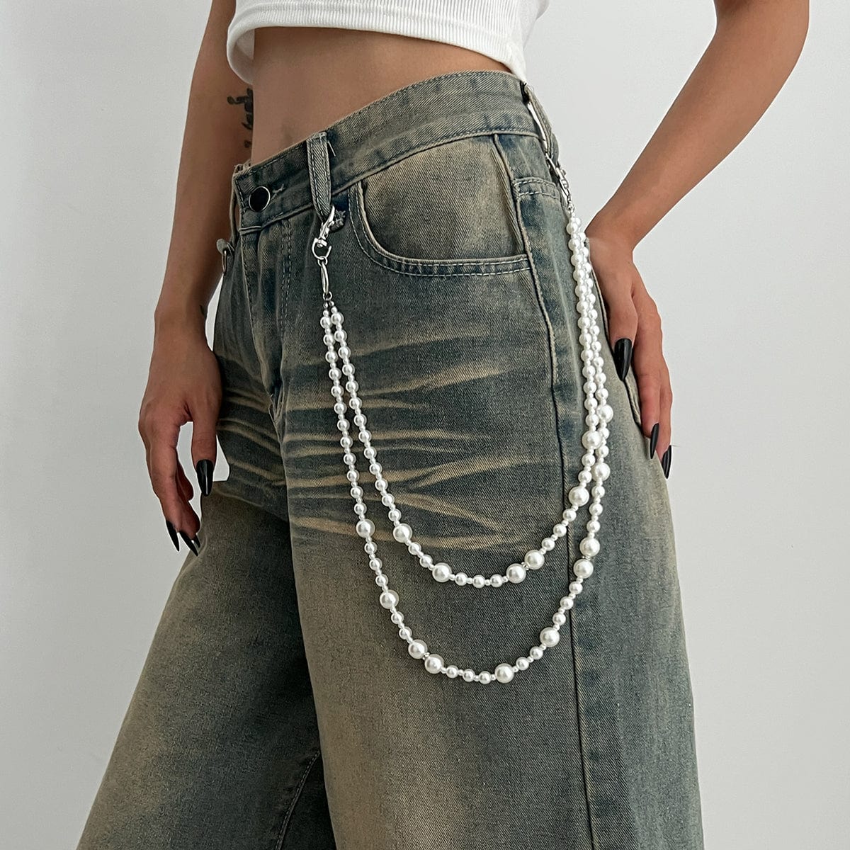 Trendy Layering Pearl Trouser Chain - ArtGalleryZen