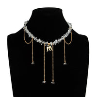 Thumbnail for Trendy Peace Dove Pendant Clear Turquoise Beaded Tassel Necklace - ArtGalleryZen