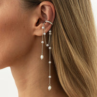 Thumbnail for Trendy Pearl Long Chain Tassel Ear Cuff Earring - ArtGalleryZen
