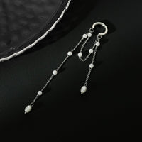 Thumbnail for Trendy Pearl Long Chain Tassel Ear Cuff Earring - ArtGalleryZen