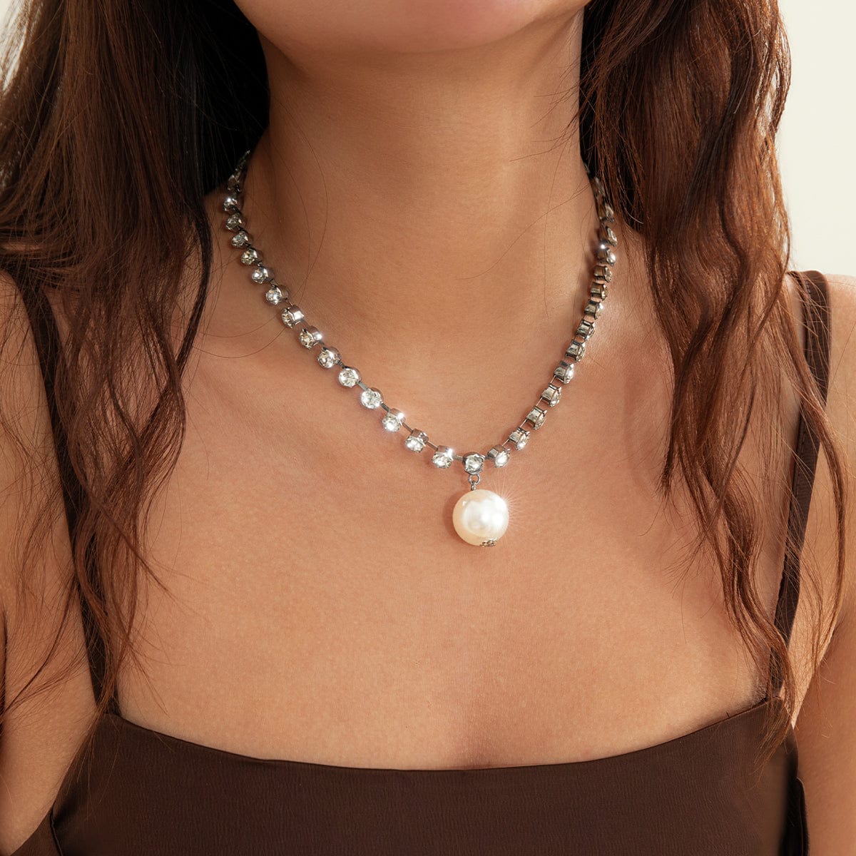 Trendy Pearl Pendant Inlaid Claw Chain Necklace - ArtGalleryZen