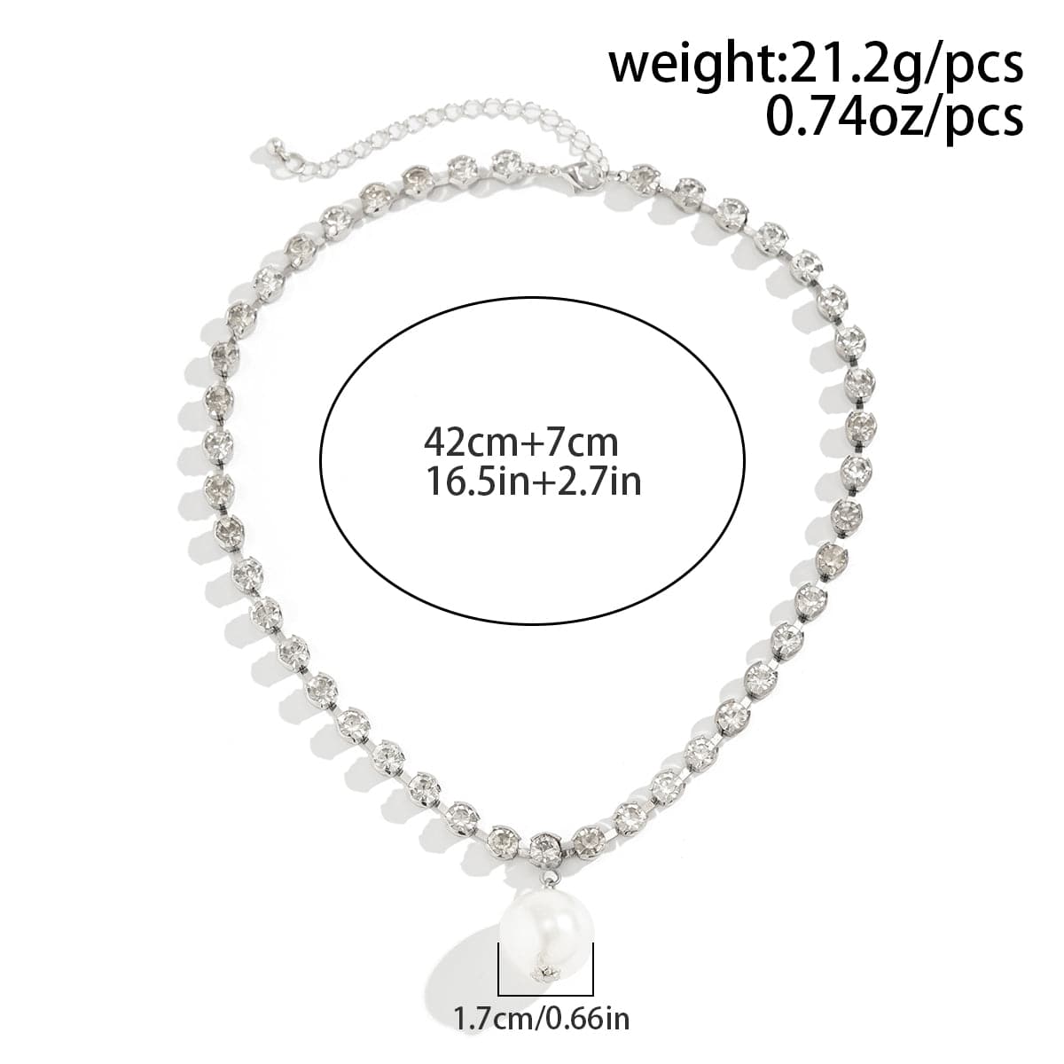 Trendy Pearl Pendant Inlaid Claw Chain Necklace - ArtGalleryZen