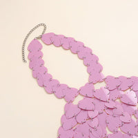 Thumbnail for Trendy Pink Lingerie Halter Top Backless Glitter Heart Sequins Bra - ArtGalleryZen