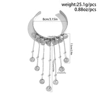 Thumbnail for Trendy Relief Coin Tassel Saturn Chain Open Arm Cuff - ArtGalleryZen