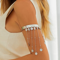 Thumbnail for Trendy Relief Coin Tassel Saturn Chain Open Arm Cuff