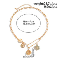 Thumbnail for Trendy Rhinestone Inlaid Flower Sun Relief Disk Charm Paperclip Necklace - ArtGalleryZen