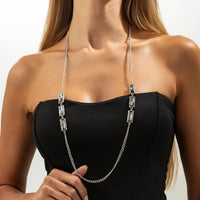 Thumbnail for Trendy Rhinestone Long Chain Necklace - ArtGalleryZen