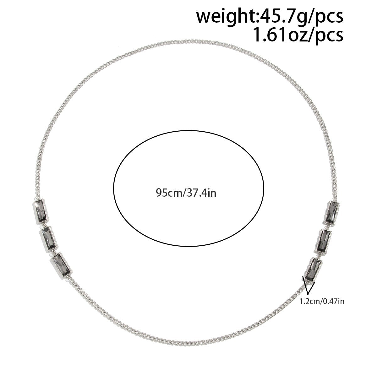 Trendy Rhinestone Long Chain Necklace - ArtGalleryZen