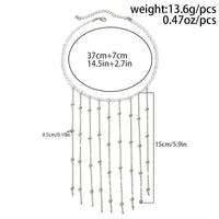 Thumbnail for Trendy Saturn Chain Tassel Crystal Beaded Necklace - ArtGalleryZen