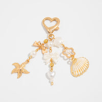Thumbnail for Trendy Shell Starfish Pearl Bowknot Pendant Heart Keychain - ArtGalleryZen