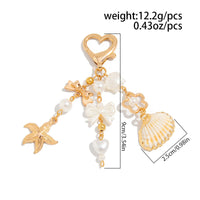 Thumbnail for Trendy Shell Starfish Pearl Bowknot Pendant Heart Keychain - ArtGalleryZen