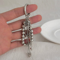 Thumbnail for Trendy Silver Tone Heart Star Pendant Ball Chain Keychain - ArtGalleryZen