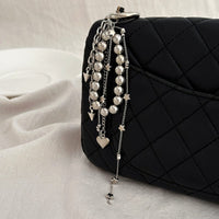 Thumbnail for Trendy Silver Tone Heart Star Pendant Ball Chain Keychain - ArtGalleryZen