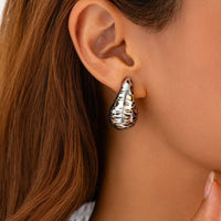 Thumbnail for Trendy Silver Tone Leopard Waterdrop Stud Earrings