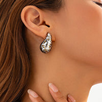 Thumbnail for Trendy Silver Tone Leopard Waterdrop Stud Earrings