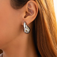 Thumbnail for Trendy Silver Tone Leopard Waterdrop Stud Earrings