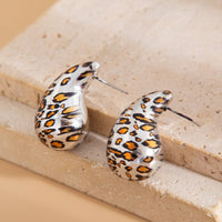 Thumbnail for Trendy Silver Tone Leopard Waterdrop Stud Earrings