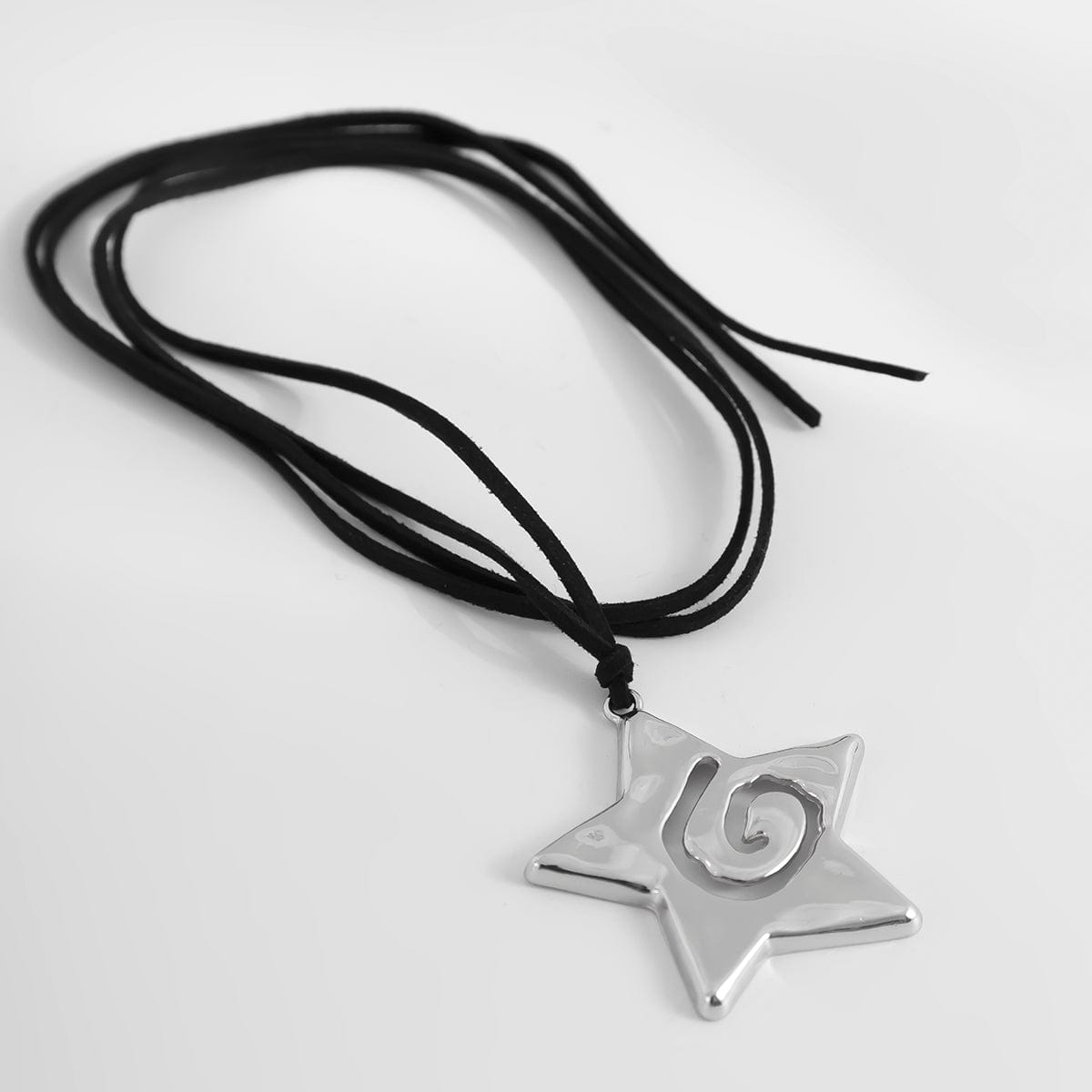 Trendy Spiral Star Pendant Velvet Necklace