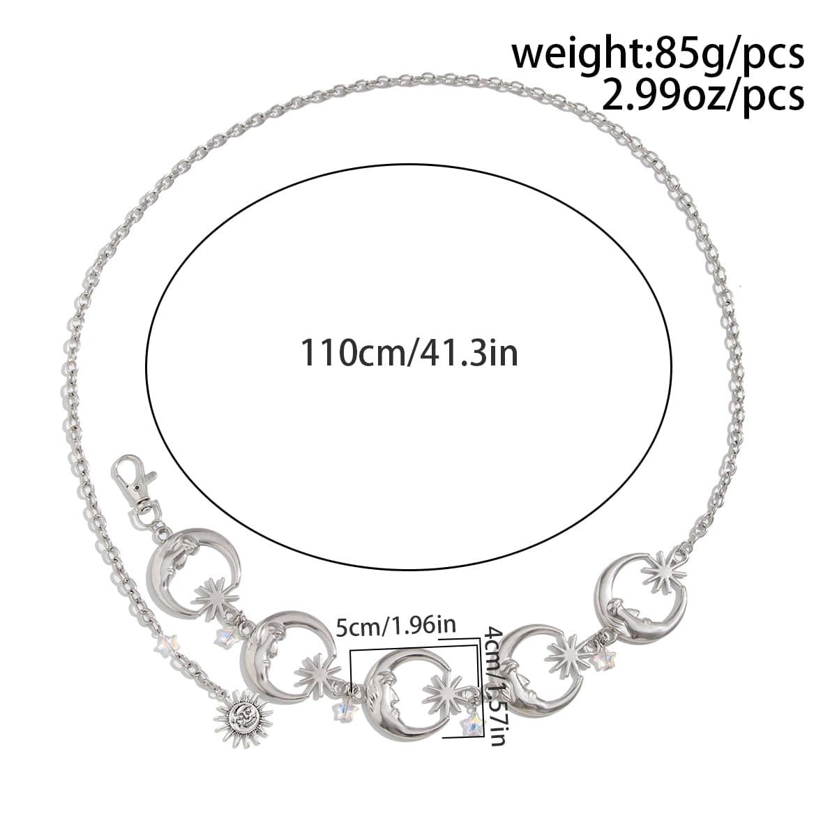Trendy Star Charm Sun Moon Waist Chain