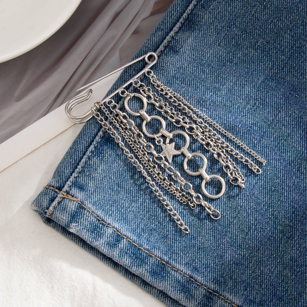 Trendy Star Tassel Trouser Pin - ArtGalleryZen