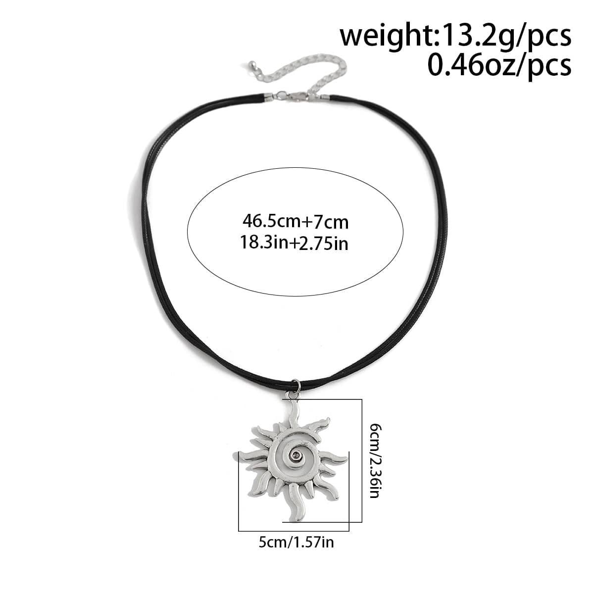 Trendy Sun Pendant Wax Cord String Necklace - ArtGalleryZen