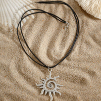 Thumbnail for Trendy Sun Pendant Wax Cord String Necklace