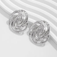 Thumbnail for Trendy Textured Hollow Spiral Pattern Stud Earrings