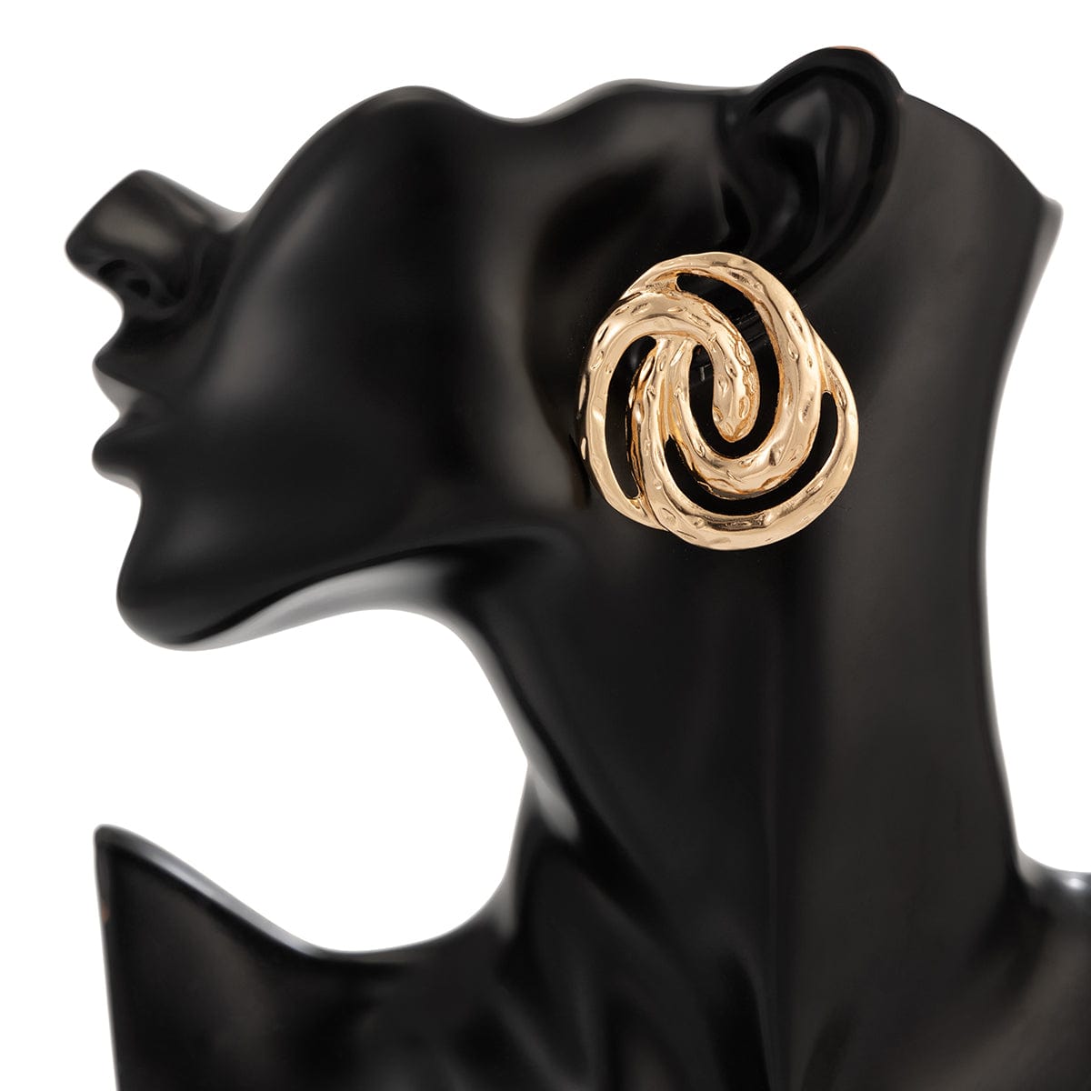 Trendy Textured Hollow Spiral Pattern Stud Earrings