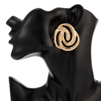 Thumbnail for Trendy Textured Hollow Spiral Pattern Stud Earrings