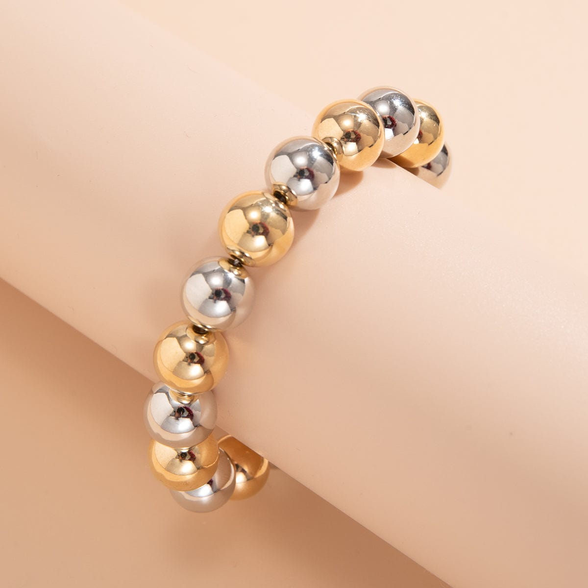 Trendy Two Tone Ball Chain Bracelet - ArtGalleryZen