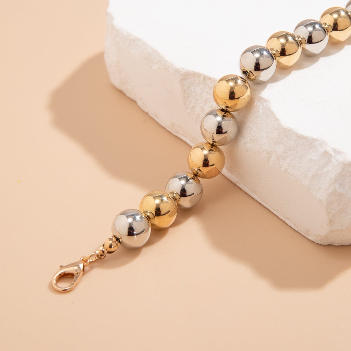 Trendy Two Tone Ball Chain Bracelet - ArtGalleryZen