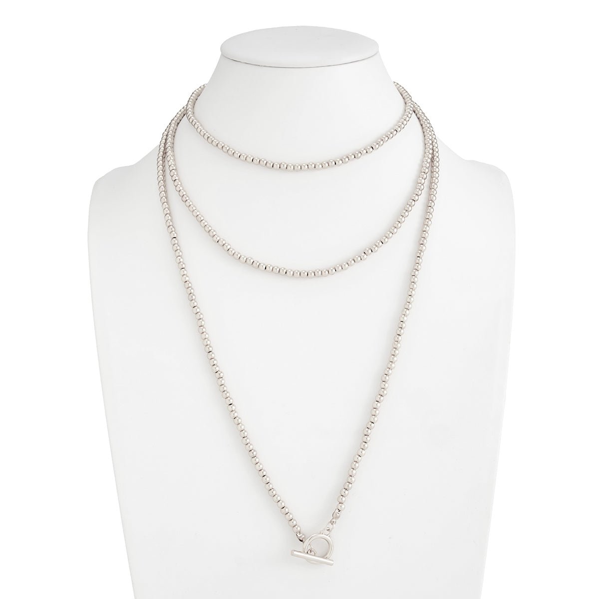 Trendy Waterdrop Pendant Beaded Long Chain Necklace - ArtGalleryZen