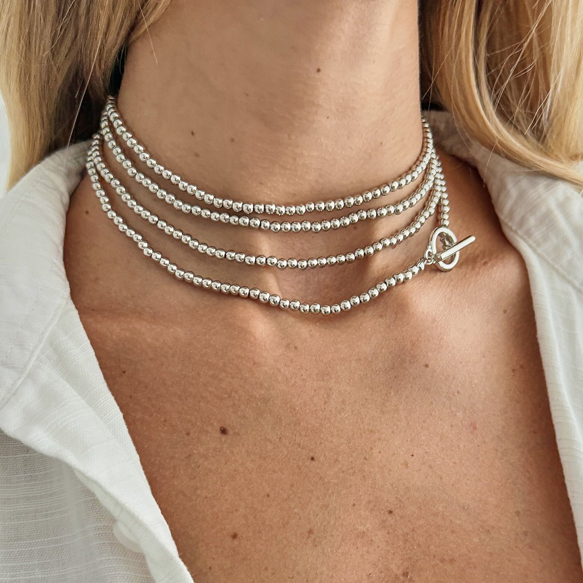 Trendy Waterdrop Pendant Beaded Long Chain Necklace - ArtGalleryZen