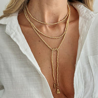 Thumbnail for Trendy Waterdrop Pendant Beaded Long Chain Necklace - ArtGalleryZen