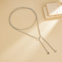 Thumbnail for Trendy Waterdrop Pendant Beaded Long Chain Necklace - ArtGalleryZen