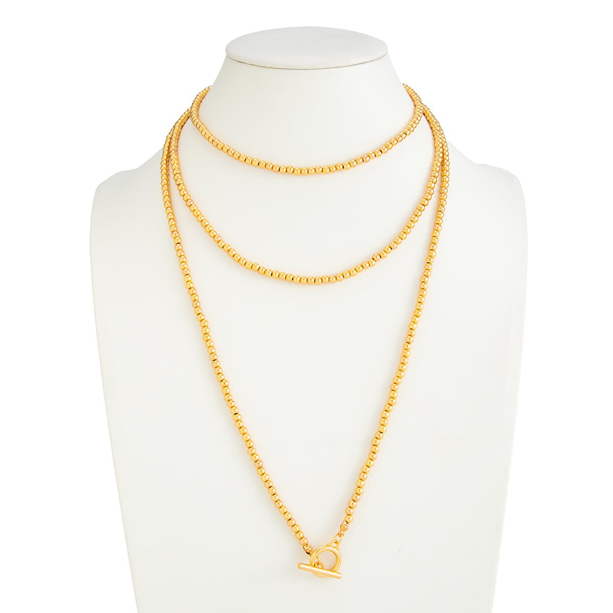 Trendy Waterdrop Pendant Beaded Long Chain Necklace - ArtGalleryZen