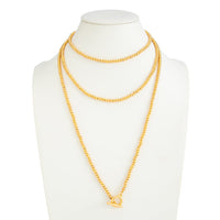 Thumbnail for Trendy Waterdrop Pendant Beaded Long Chain Necklace - ArtGalleryZen