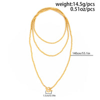 Thumbnail for Trendy Waterdrop Pendant Beaded Long Chain Necklace - ArtGalleryZen