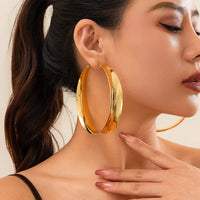 Thumbnail for Unique Gold Silver Plated Fluted Glossy Circle Earrings - ArtGalleryZen