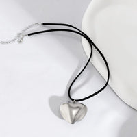 Thumbnail for Velvet Cord String Heart Pendant Necklace - ArtGalleryZen