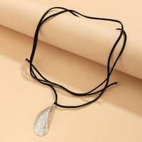 Thumbnail for Versatile Irregular Striped Waterdrop Pendant Velvet Necklace