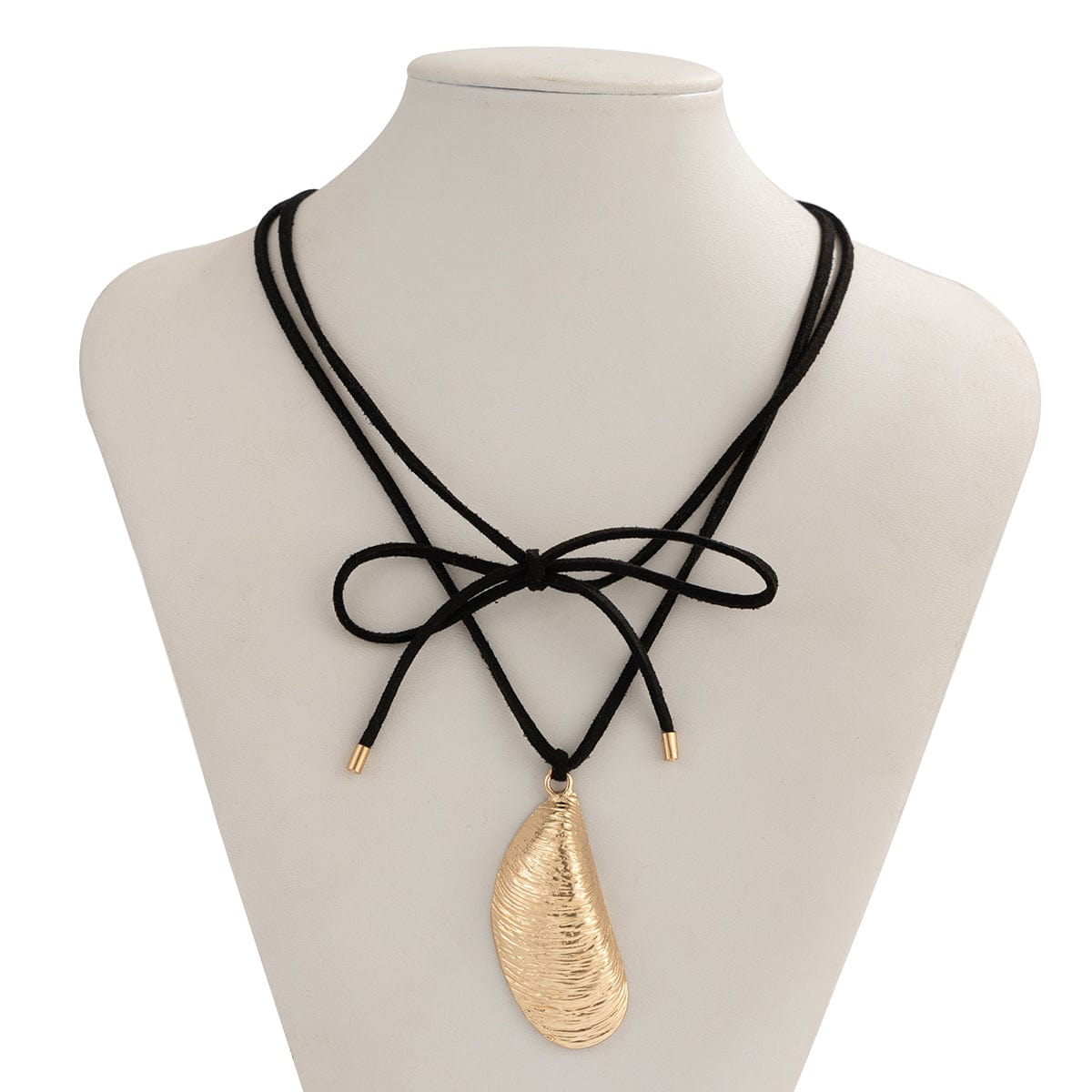 Versatile Irregular Striped Waterdrop Pendant Velvet Necklace