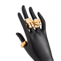 Thumbnail for Vintage 5pcs Chunky Rhinestone Inlaid Textured Ring Set - ArtGalleryZen