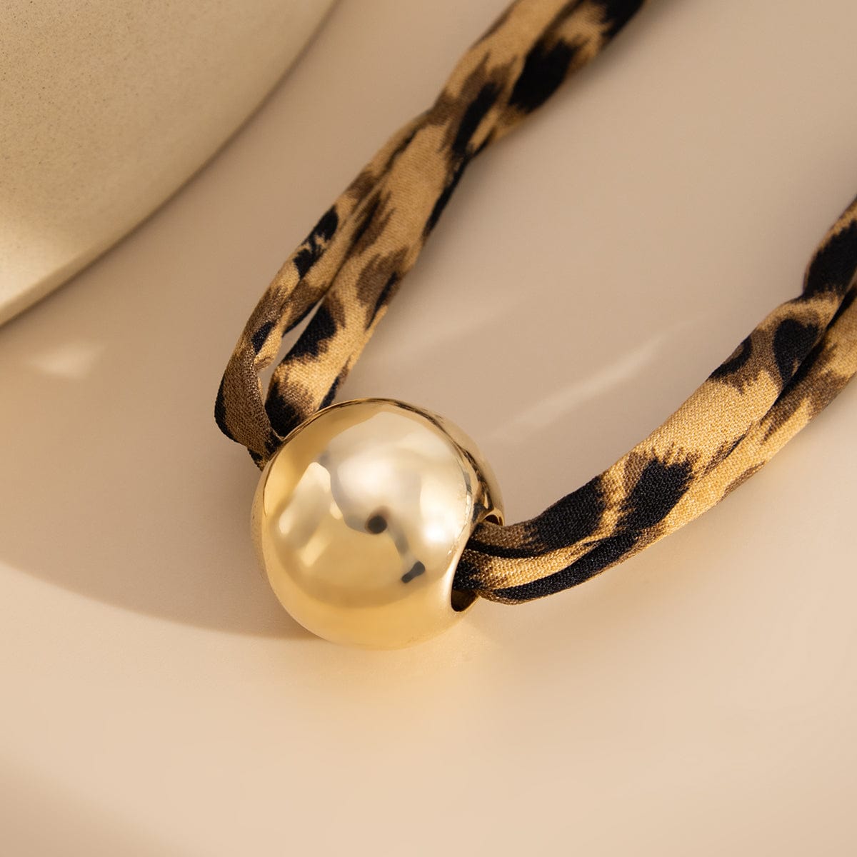 Vintage Ball Charm Leopard Choker Necklace - ArtGalleryZen